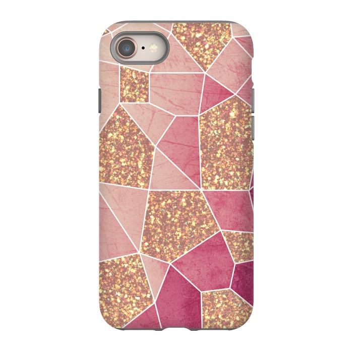 iPhone 8 StrongFit Pink geometric glitters by Jms