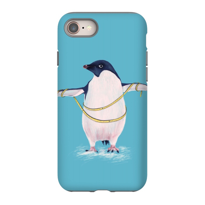 iPhone 8 StrongFit Cute Fat Penguin Goes On Diet by Boriana Giormova