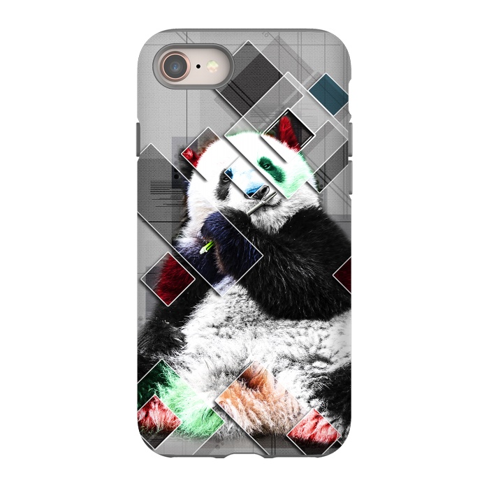 iPhone 8 StrongFit Cute colorful collage Panda by Simone Gatterwe
