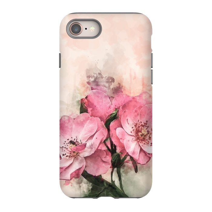 iPhone 8 StrongFit Vintage Pink Flower by Creativeaxle