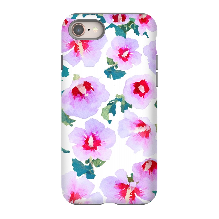 iPhone 8 StrongFit Rose of Sharon watercolor flowers by Oana 
