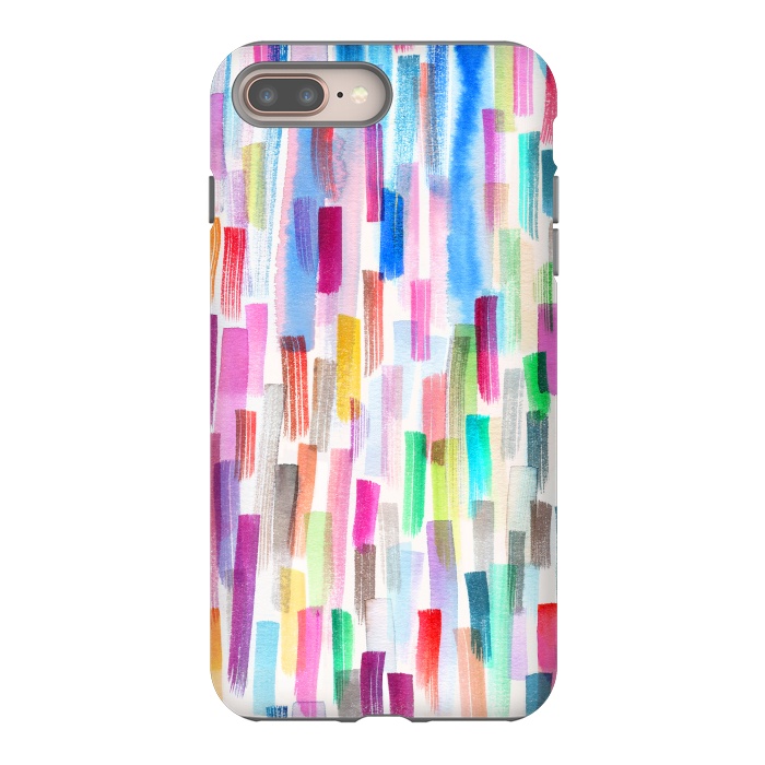 iPhone 8 plus StrongFit Colorful Brushstrokes Multicolored by Ninola Design
