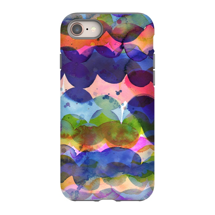 iPhone 8 StrongFit Abstract Watercolor Waves by Ninola Design