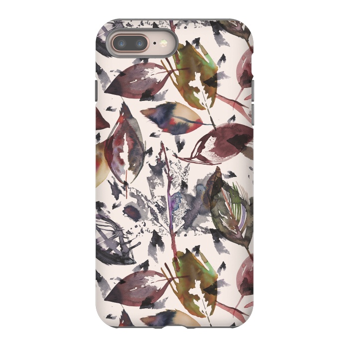iPhone 8 plus StrongFit Trendy Autumn Leaves by Ninola Design
