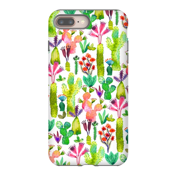 iPhone 8 plus StrongFit Funny Cacti Garden by Ninola Design
