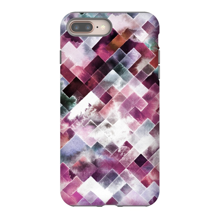 iPhone 8 plus StrongFit Moody Geometry Pink Neon by Ninola Design