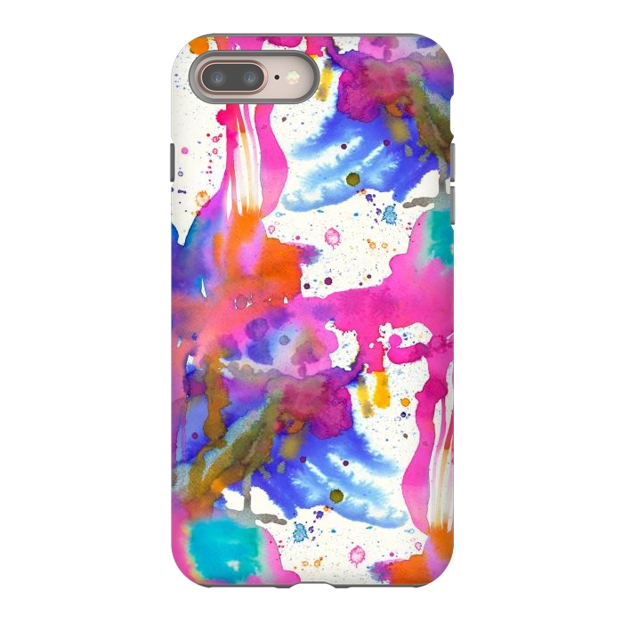 iPhone 8 plus StrongFit Paint Splashes Pink by Ninola Design