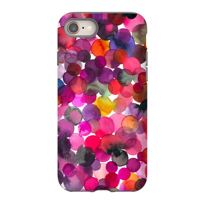 iPhone 8 StrongFit Overlapped Watercolor Dots by Ninola Design