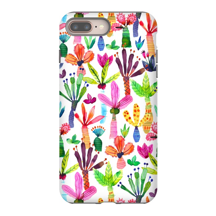 iPhone 8 plus StrongFit Cute Palms Garden by Ninola Design
