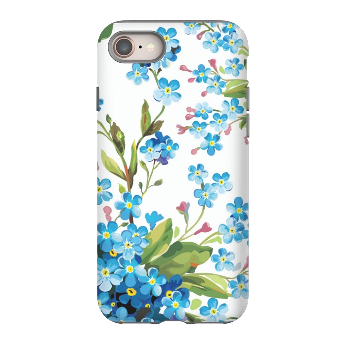 iPhone 8 StrongFit BLUE FLORAL PRINT 2  by MALLIKA