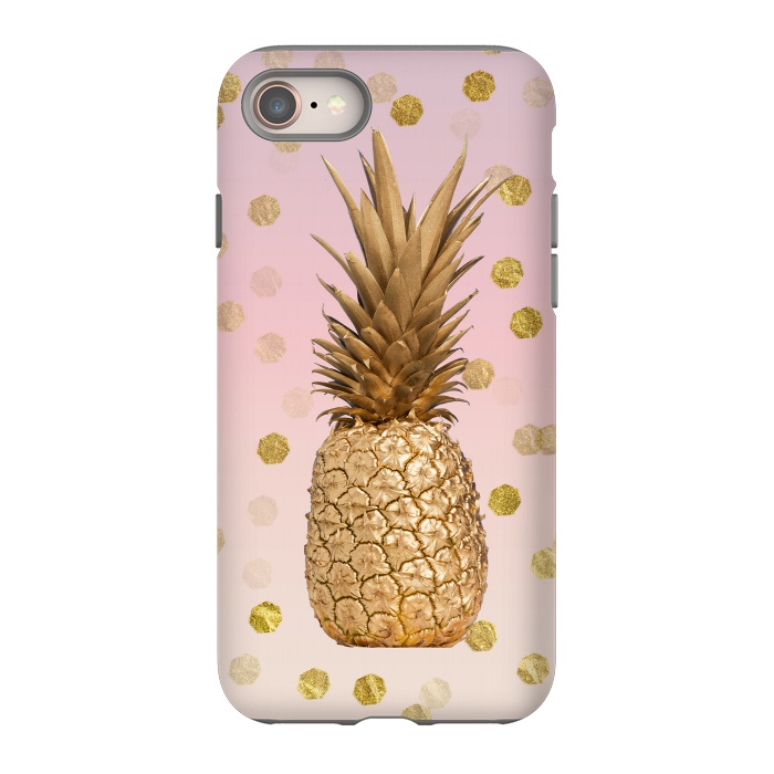 iPhone 8 StrongFit Exotic Pineapple Golden Elegance by Andrea Haase
