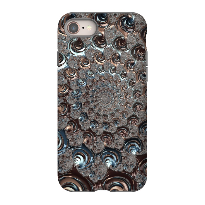 iPhone 8 StrongFit Fractal Fantasy Teal And Copper 2 by Andrea Haase