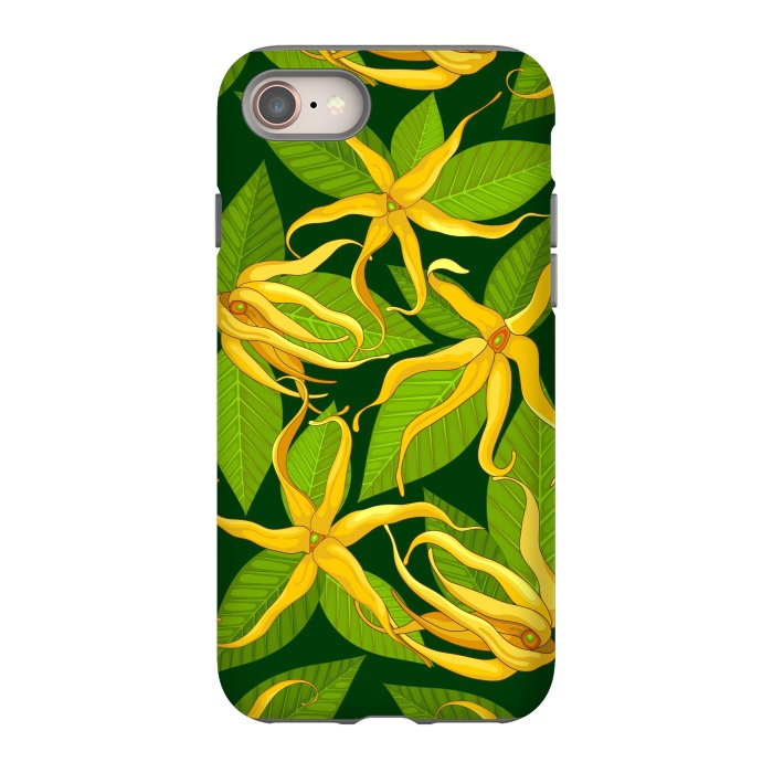 iPhone 8 StrongFit Ylang Ylang Exotic Scented Flowers and Leaves by BluedarkArt
