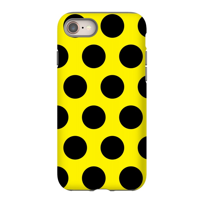 iPhone 8 StrongFit Black Circles on Yellow Background by Bledi