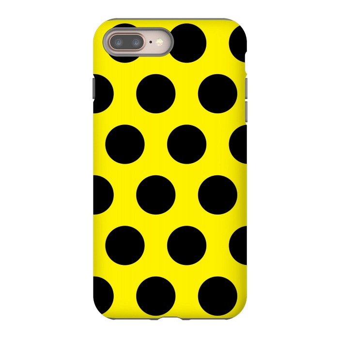 iPhone 8 plus StrongFit Black Circles on Yellow Background by Bledi