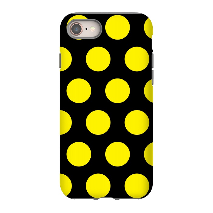 iPhone 8 StrongFit Yellow Circles on Black Background by Bledi