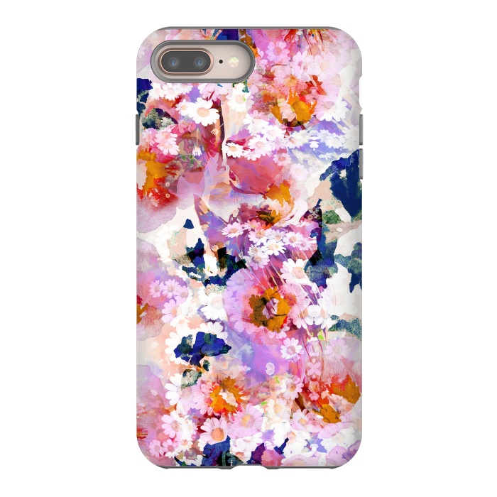iPhone 8 plus StrongFit Watercolor painted flower meadow by Oana 