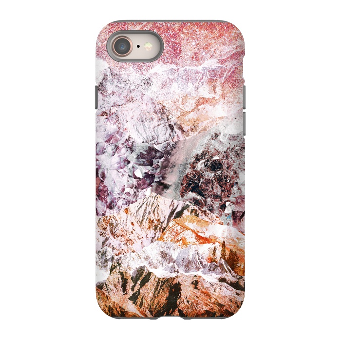 iPhone 8 StrongFit Pink geode crystals landscape by Oana 