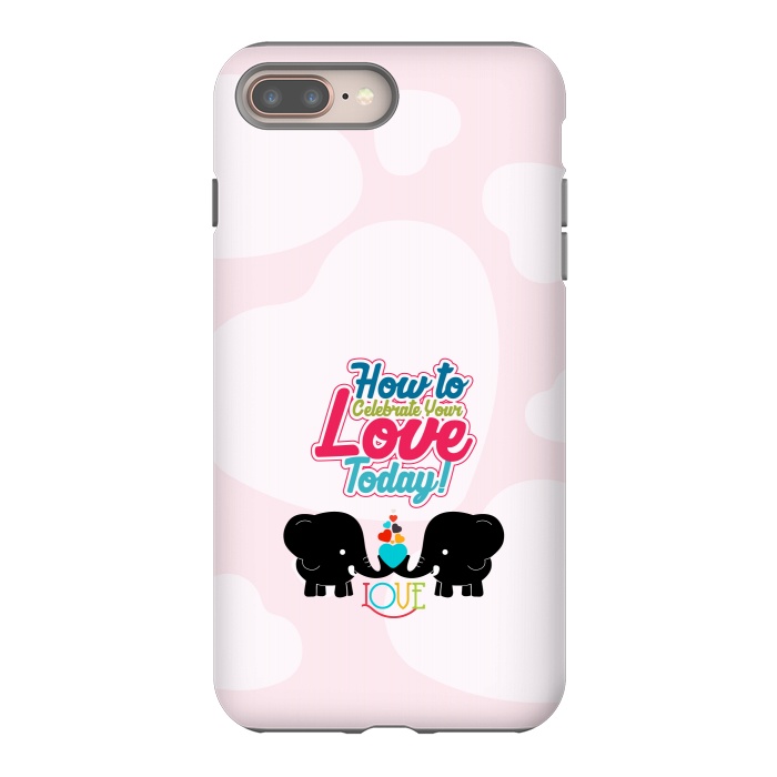 iPhone 8 plus StrongFit couple elephants by TMSarts