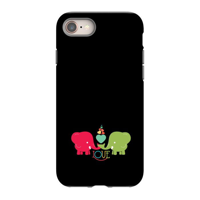 iPhone 8 StrongFit colorful elephants love by TMSarts