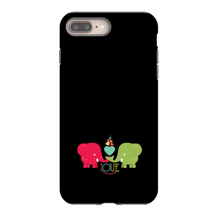 iPhone 8 plus StrongFit colorful elephants love by TMSarts