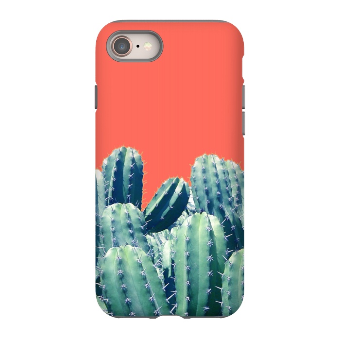 iPhone 8 StrongFit Cactus on Coral by Uma Prabhakar Gokhale