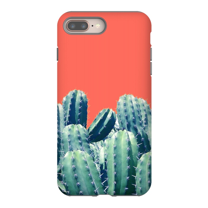 iPhone 8 plus StrongFit Cactus on Coral by Uma Prabhakar Gokhale