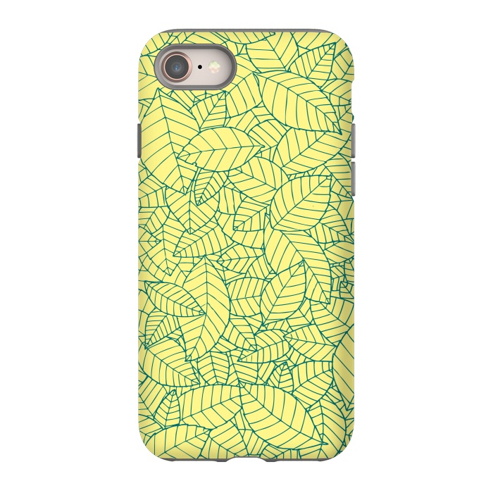 iPhone 8 StrongFit Blue Leaves Pattern by Mangulica