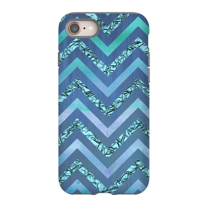 iPhone 8 StrongFit Blue Chevron Elegant by Andrea Haase