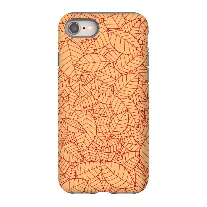 iPhone 8 StrongFit Red Leaves Pattern by Mangulica