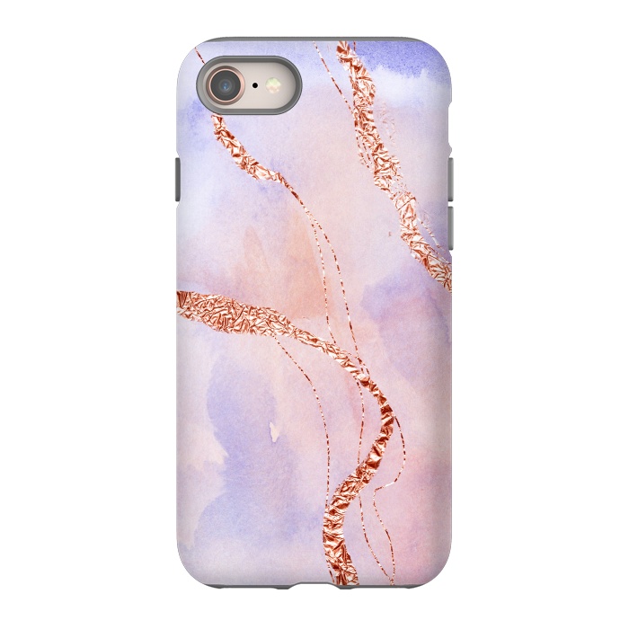 iPhone 8 StrongFit Pink and Blush Marble Ink with rosegold glitter veins by  Utart