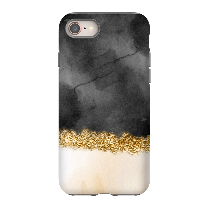 iPhone 8 StrongFit Black and Blush Ink with gold glitter stripe by  Utart