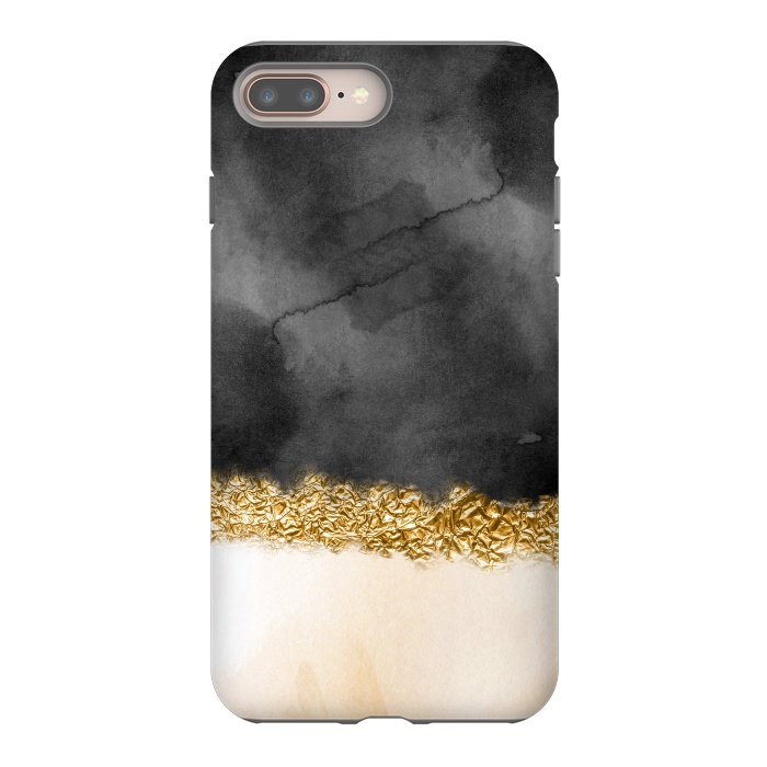 iPhone 8 plus StrongFit Black and Blush Ink with gold glitter stripe by  Utart