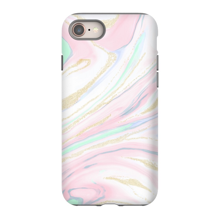 iPhone 8 StrongFit Classy marbleized abstract design by InovArts