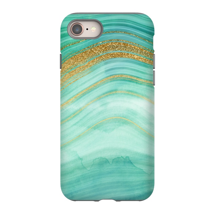 iPhone 8 StrongFit Gold mermaid ocean marble waves by  Utart