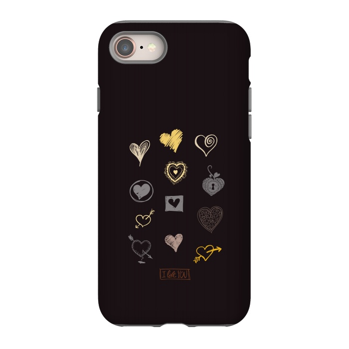 iPhone 8 StrongFit valentine doodle hearts by TMSarts