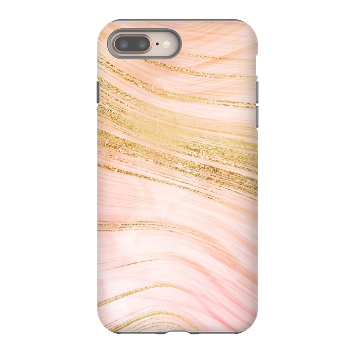 iPhone 8 plus StrongFit Pink Mermaid Lush Marble with Faux Gold Veins by  Utart