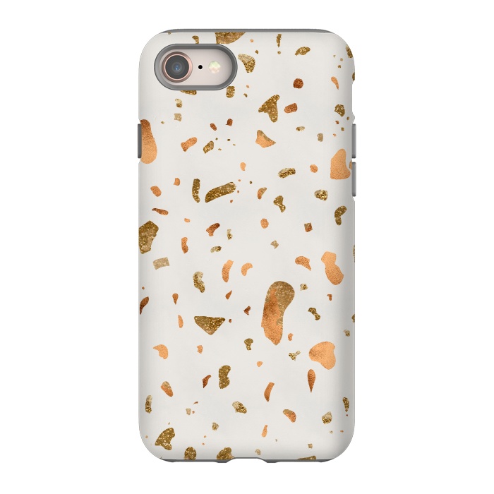 iPhone 8 StrongFit Cream Terrazzo with gold and copper spots by  Utart