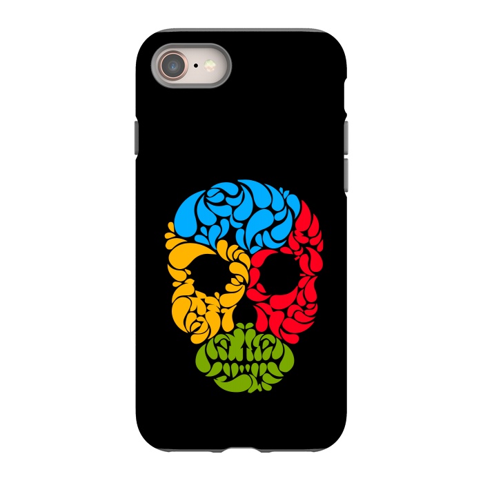 iPhone 8 StrongFit floral skull art by TMSarts