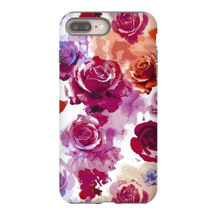 iPhone 8 plus StrongFit Watercolor Roses 2 by Bledi