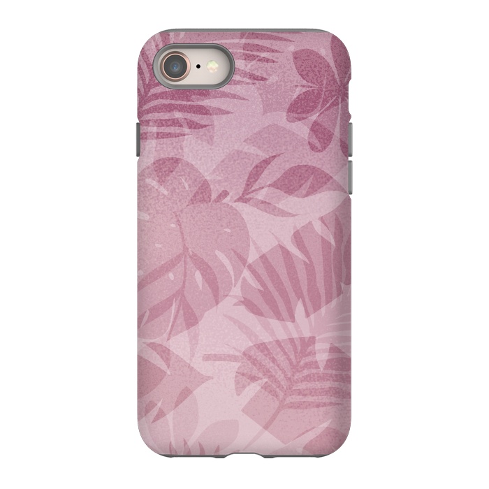 iPhone 8 StrongFit Blush Tropical Leaves by Andrea Haase