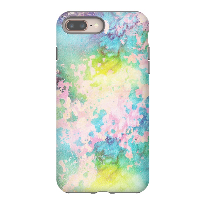 iPhone 8 plus StrongFit Colorful watercolor painted wall by Oana 