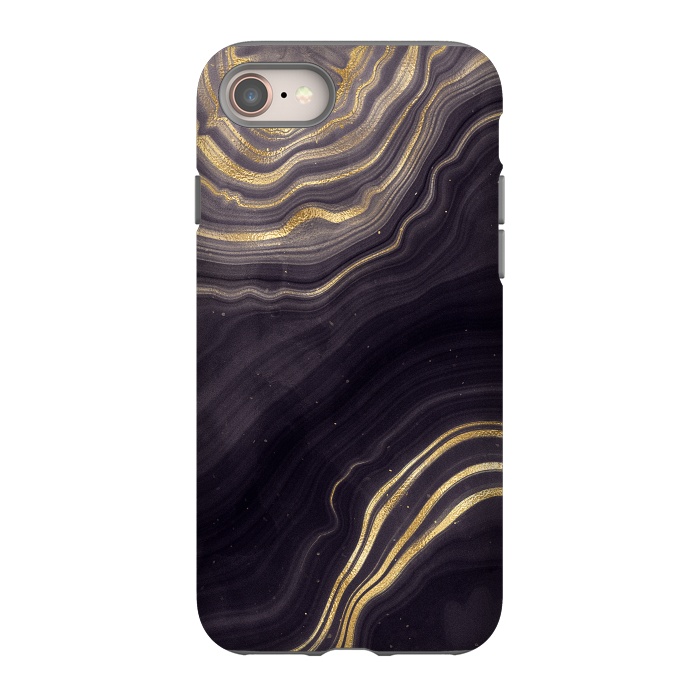 iPhone 8 StrongFit Purple & Black Agate Stone by CatJello
