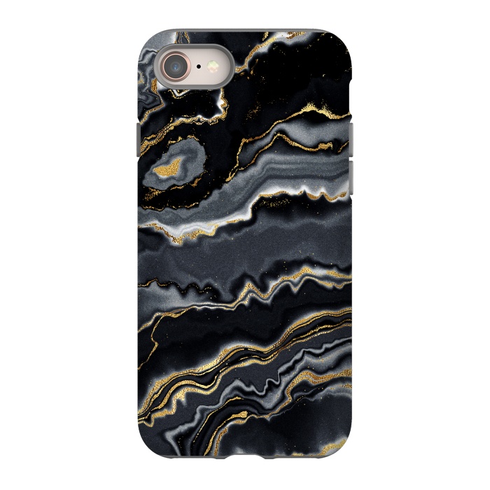 iPhone 8 StrongFit Faux Gold Black Gray Trendy Agate by  Utart