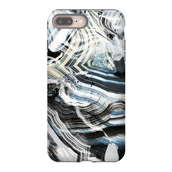 iPhone 8 plus StrongFit Precious geode marble brushstrokes by Oana 