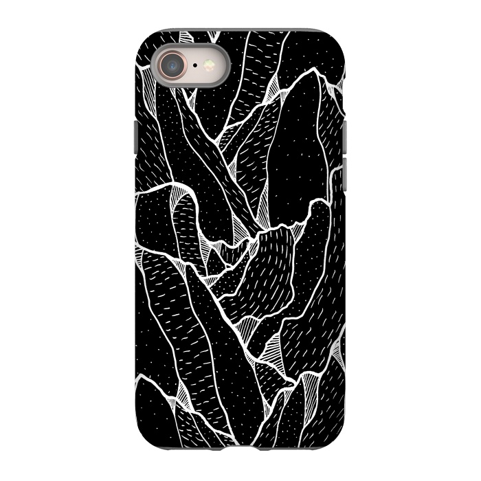 iPhone 8 StrongFit Black and white pattern hills by Steve Wade (Swade)