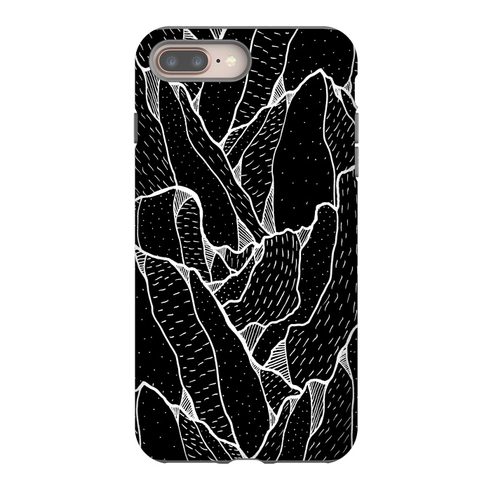 iPhone 8 plus StrongFit Black and white pattern hills by Steve Wade (Swade)