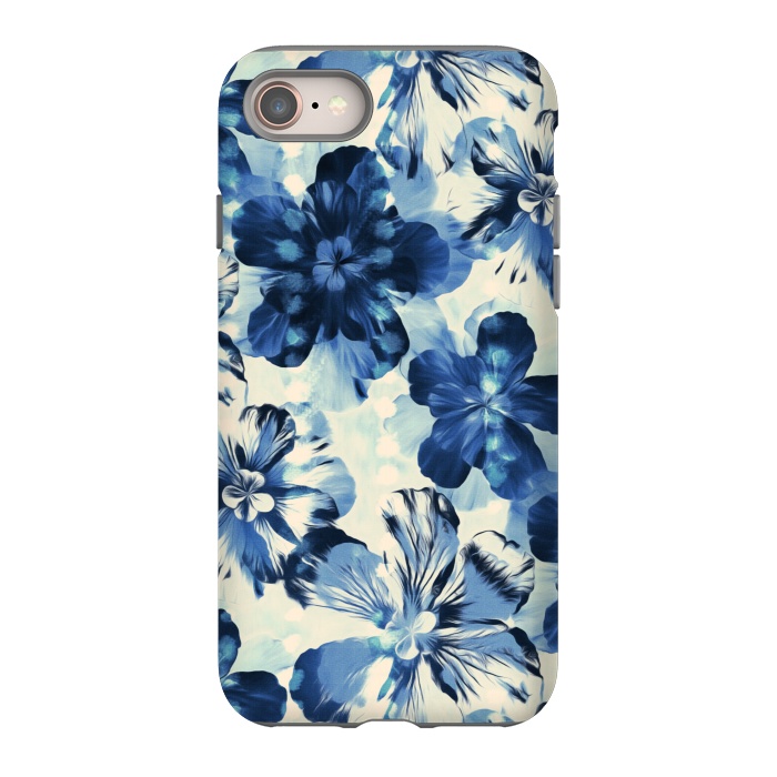 iPhone 8 StrongFit Indigo Blue Floral by Micklyn Le Feuvre