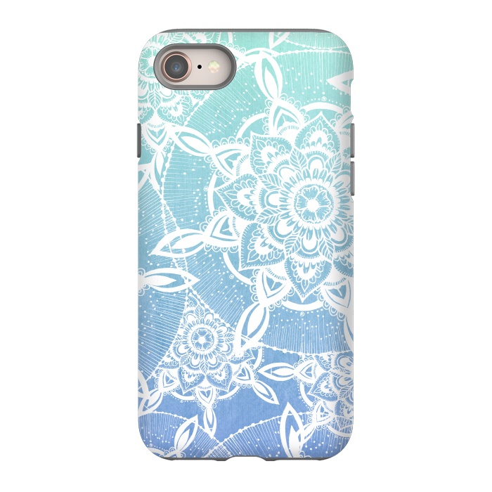 iPhone 8 StrongFit Blue Mandala Fade by Rose Halsey