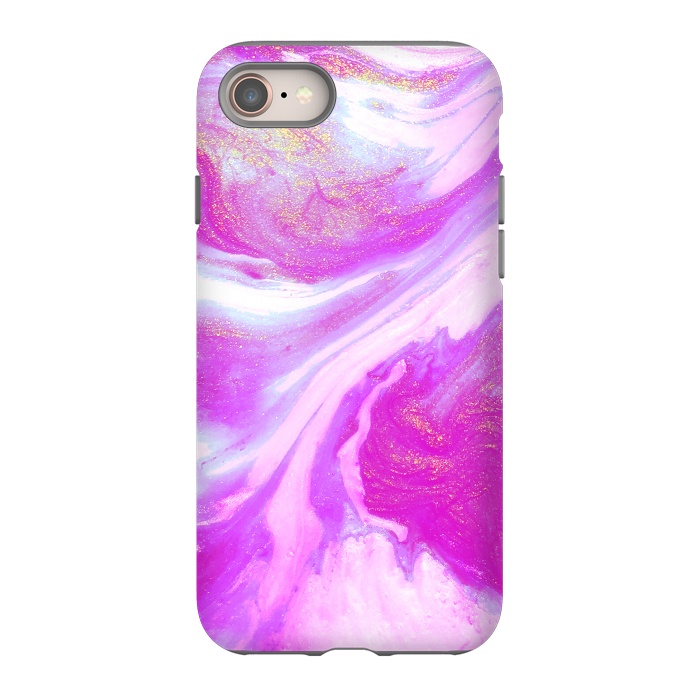 iPhone 8 StrongFit Pink and Gold Shimmer Abstract by Ashley Camille